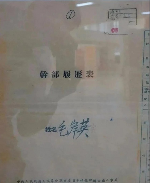 文件:毛岸英履历表01.jpg